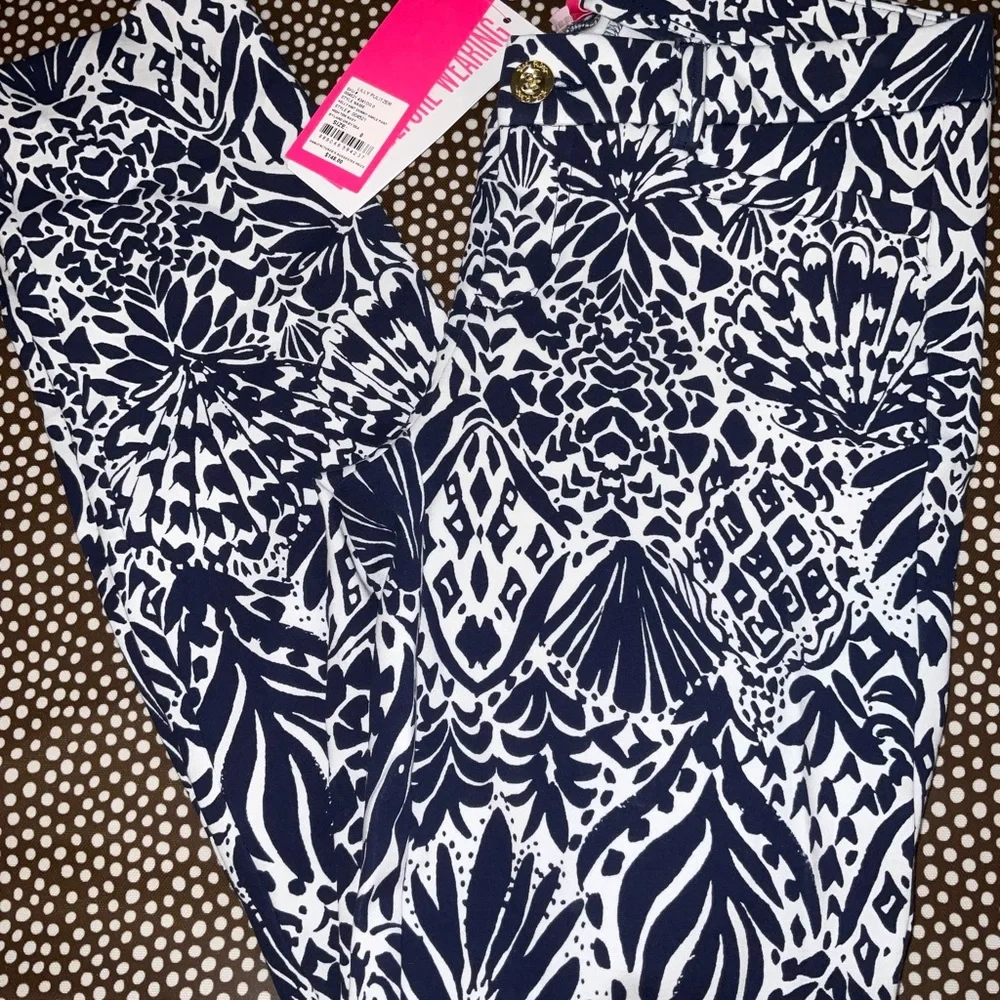 Lilly Pulitzer NWT Kelly Stretch Knit Ankle Pants $148 By Land or Sea Size 0,4 - Picture 15 of 16